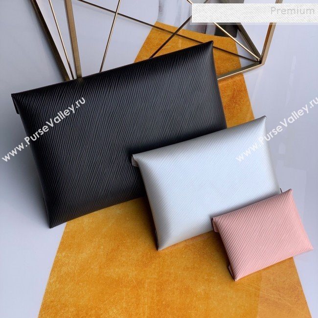 Louis Vuitton Pochette Kirigami Triple Envelope Pouch in Epi Leather M64186 Black 2019 (FANG-9081908)