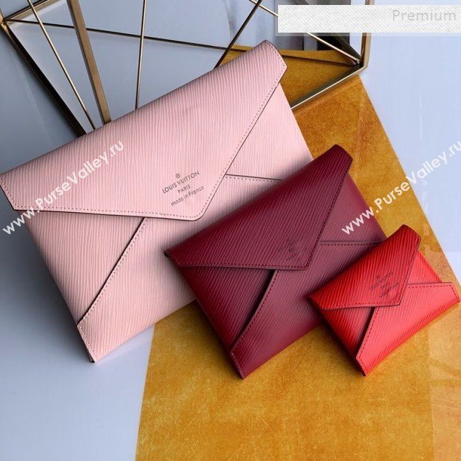 Louis Vuitton Pochette Kirigami Triple Envelope Pouch in Epi Leather M62457 Pink 2019 (FANG-9081907)