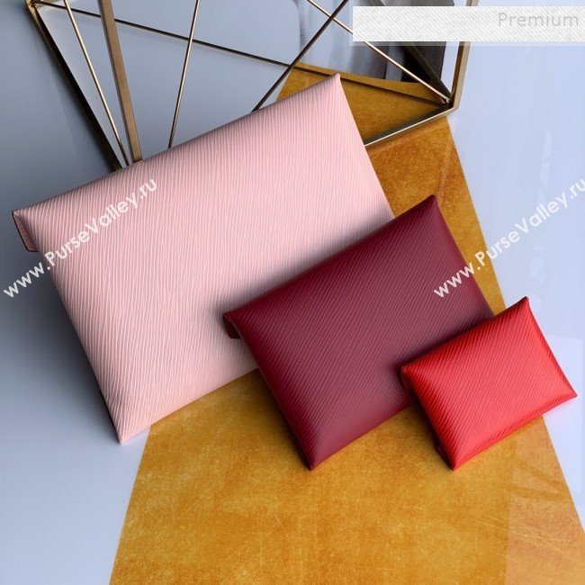 Louis Vuitton Pochette Kirigami Triple Envelope Pouch in Epi Leather M62457 Pink 2019 (FANG-9081907)