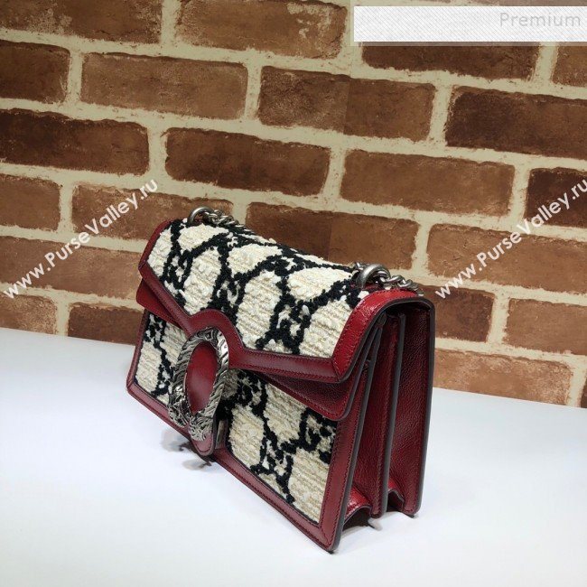 Gucci Dionysus GG Tweed Small Shoulder Bag 400249 White 2019 (DLH-9081911)