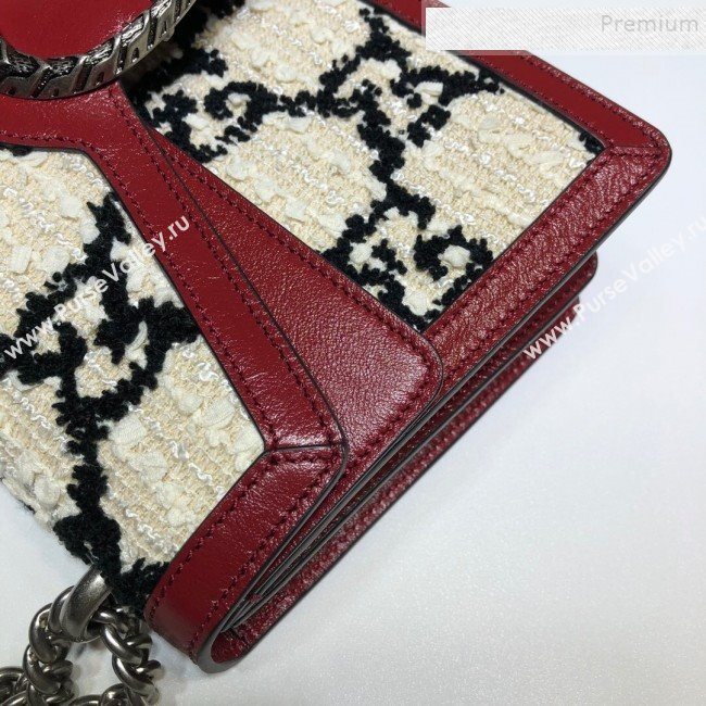Gucci Dionysus GG Tweed Small Shoulder Bag 400249 White 2019 (DLH-9081911)
