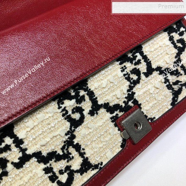 Gucci Dionysus GG Tweed Small Shoulder Bag 400249 White 2019 (DLH-9081911)