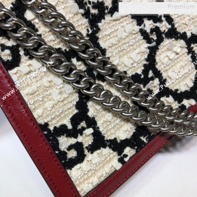 Gucci Dionysus GG Tweed Small Shoulder Bag 400249 White 2019 (DLH-9081911)