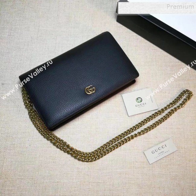 Gucci GG Marmont Leather Mini Chain Shoulder Bag 497985 Black 2019  (DLH-9081913)
