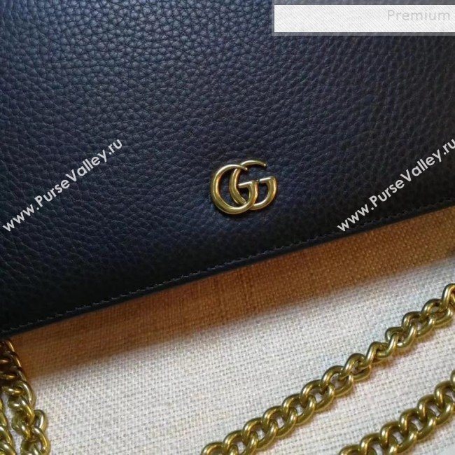 Gucci GG Marmont Leather Mini Chain Shoulder Bag 497985 Black 2019  (DLH-9081913)