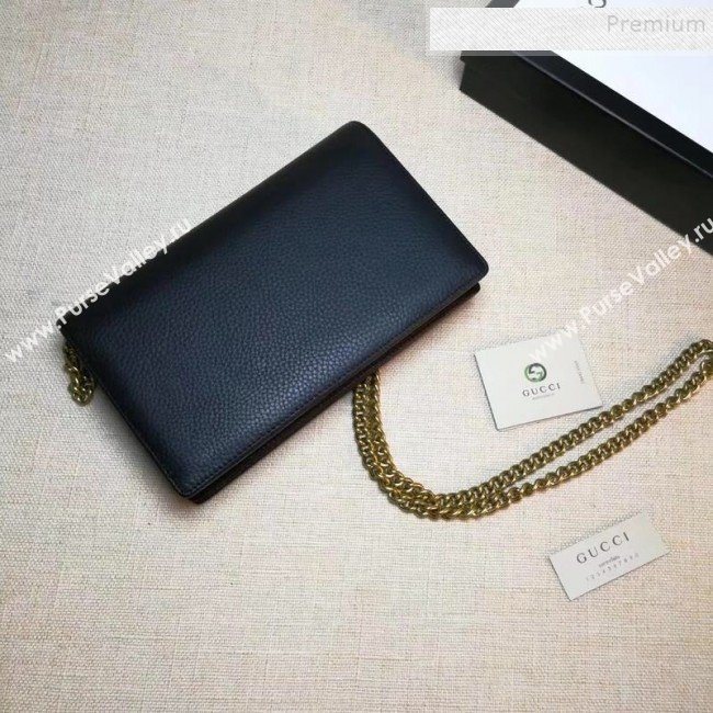 Gucci GG Marmont Leather Mini Chain Shoulder Bag 497985 Black 2019  (DLH-9081913)