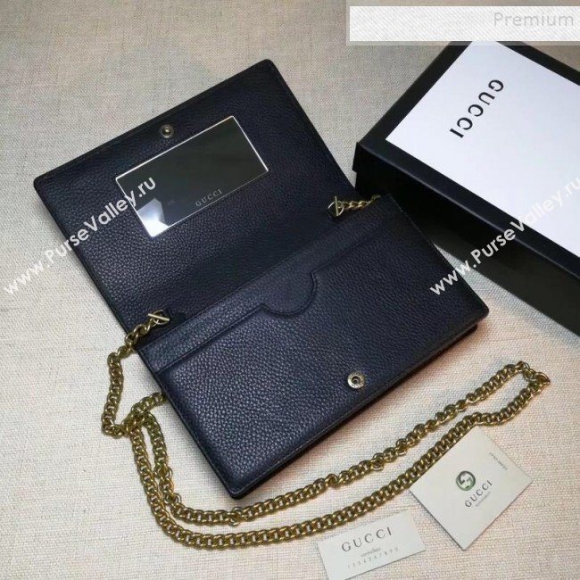 Gucci GG Marmont Leather Mini Chain Shoulder Bag 497985 Black 2019  (DLH-9081913)