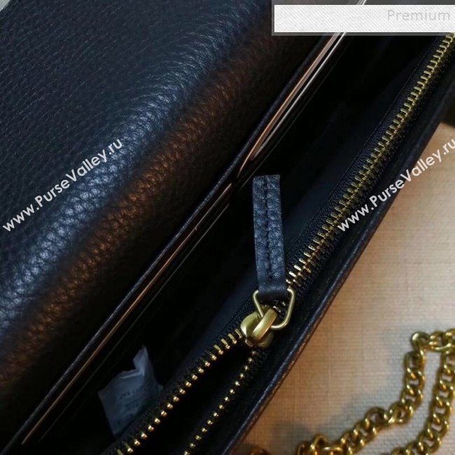 Gucci GG Marmont Leather Mini Chain Shoulder Bag 497985 Black 2019  (DLH-9081913)