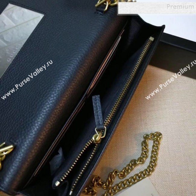 Gucci GG Marmont Leather Mini Chain Shoulder Bag 497985 Black 2019  (DLH-9081913)