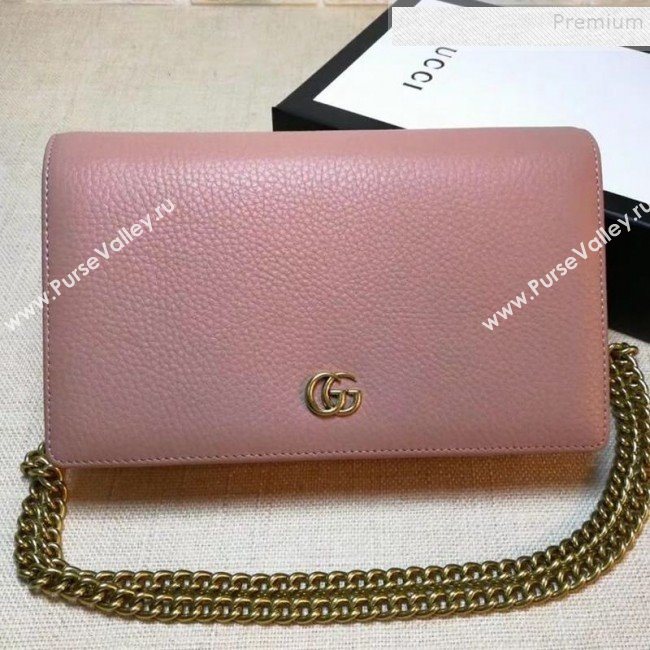 Gucci GG Marmont Leather Mini Chain Shoulder Bag 497985 Pink 2019  (DLH-9081914)