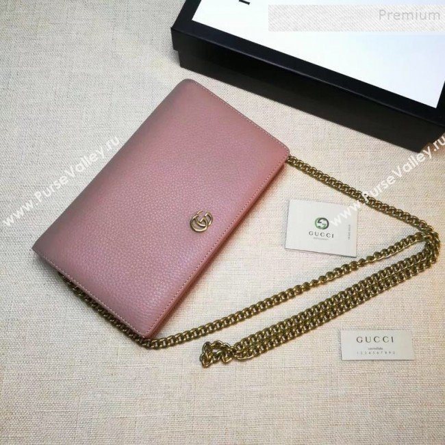 Gucci GG Marmont Leather Mini Chain Shoulder Bag 497985 Pink 2019  (DLH-9081914)