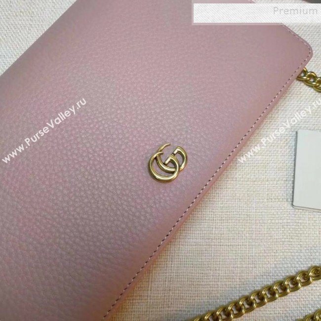 Gucci GG Marmont Leather Mini Chain Shoulder Bag 497985 Pink 2019  (DLH-9081914)