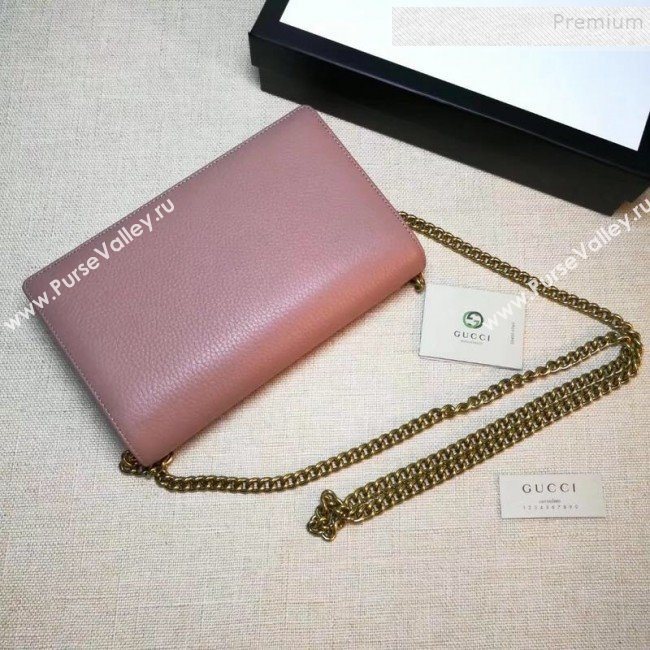 Gucci GG Marmont Leather Mini Chain Shoulder Bag 497985 Pink 2019  (DLH-9081914)