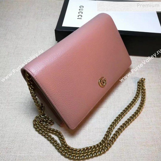 Gucci GG Marmont Leather Mini Chain Shoulder Bag 497985 Pink 2019  (DLH-9081914)