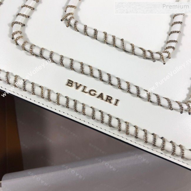 Bvlgari Serpenti Forever Calfskin Chain Flap Shoulder Bag White 2019 (XYD-9081922)