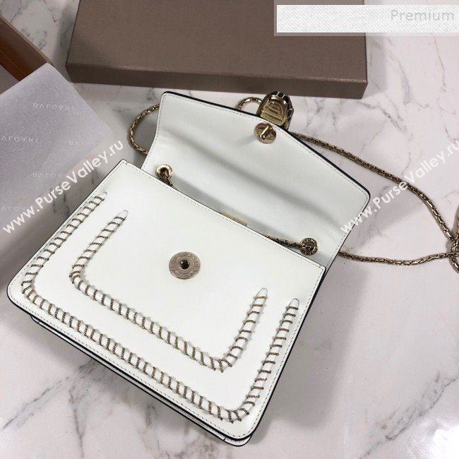 Bvlgari Serpenti Forever Calfskin Chain Flap Shoulder Bag White 2019 (XYD-9081922)