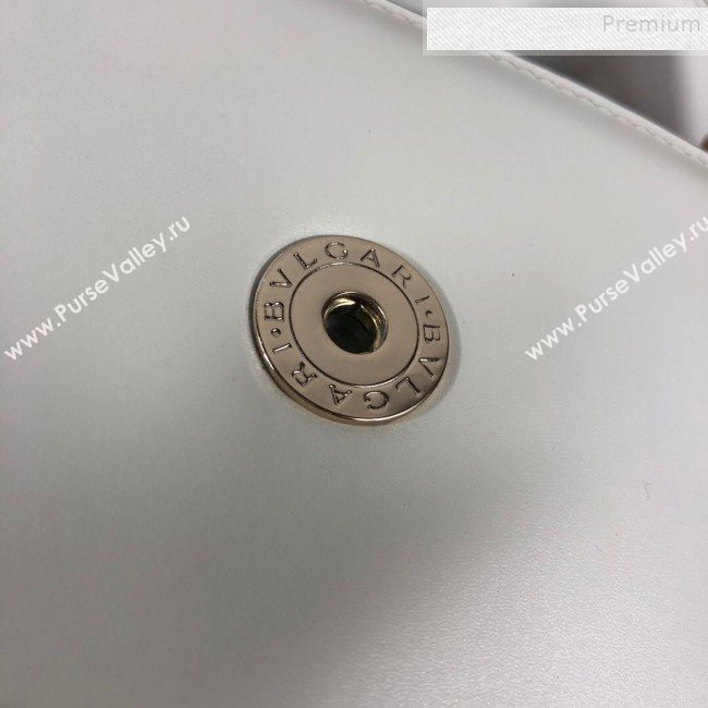 Bvlgari Serpenti Forever Calfskin Chain Flap Shoulder Bag White 2019 (XYD-9081922)