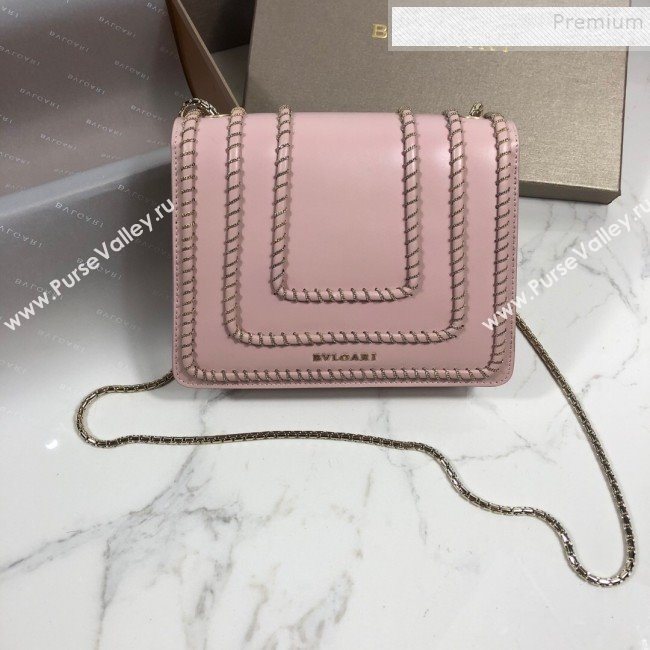 Bvlgari Serpenti Forever Calfskin Chain Flap Shoulder Bag Pink 2019 (XYD-9081921)