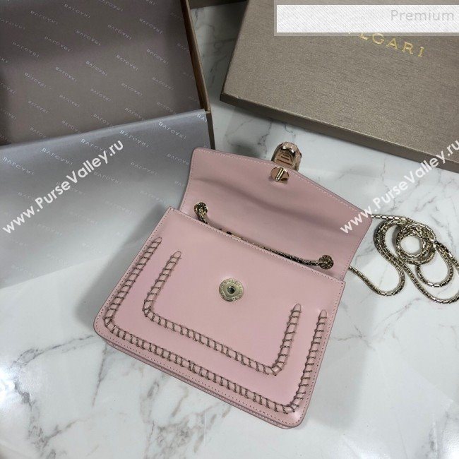 Bvlgari Serpenti Forever Calfskin Chain Flap Shoulder Bag Pink 2019 (XYD-9081921)