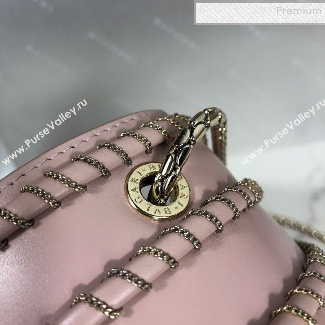 Bvlgari Serpenti Forever Calfskin Chain Flap Shoulder Bag Pink 2019 (XYD-9081921)