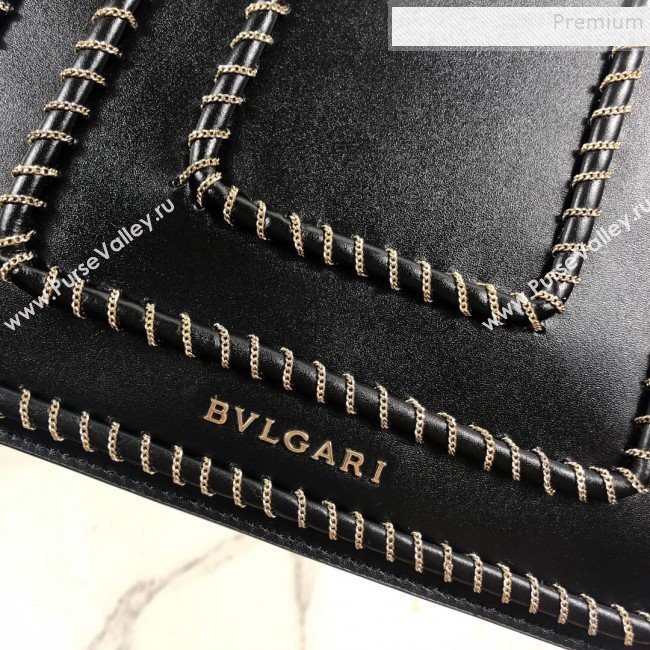 Bvlgari Serpenti Forever Calfskin Chain Flap Shoulder Bag Black 2019 (XYD-9081923)