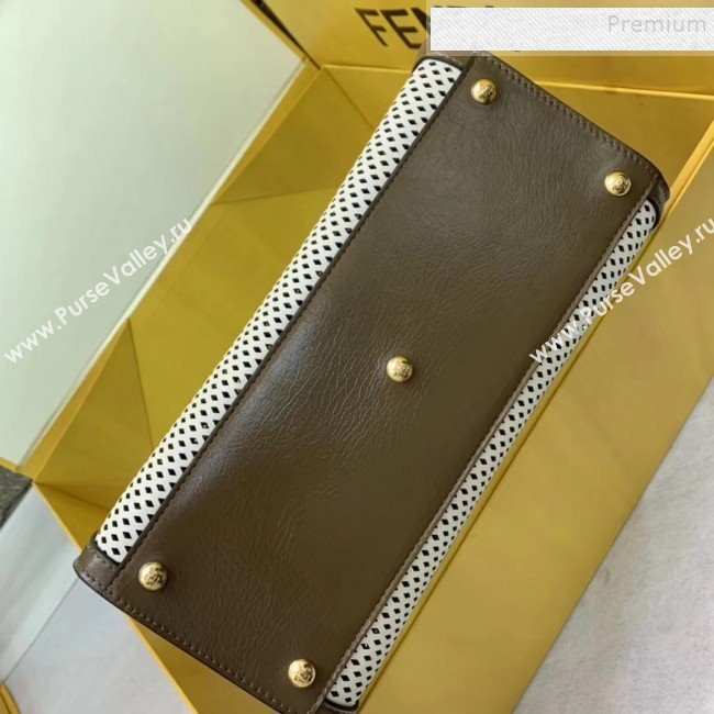 Fendi Peekaboo X-Lite Medium Bag in Perforated Leather White 2019 (AFEI-9081946)