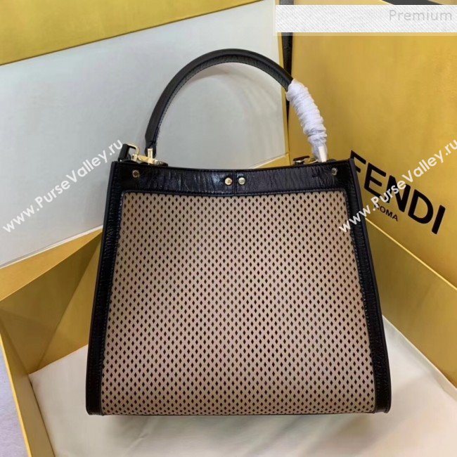 Fendi Peekaboo X-Lite Medium Bag in Perforated Leather Beige 2019 (AFEI-9081947)