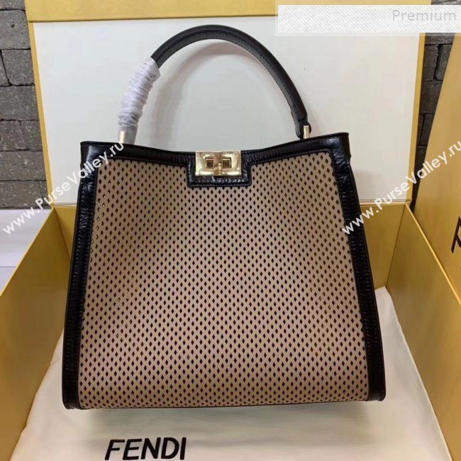 Fendi Peekaboo X-Lite Medium Bag in Perforated Leather Beige 2019 (AFEI-9081947)