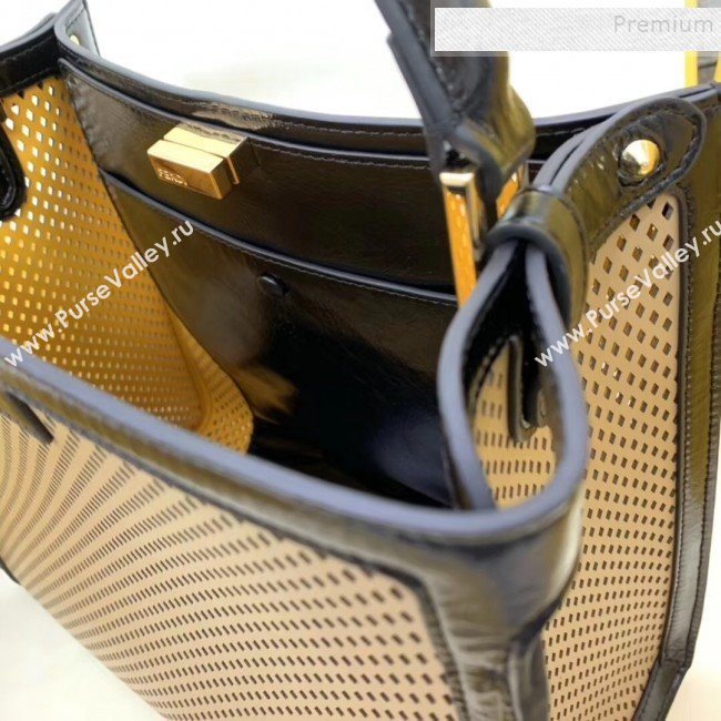 Fendi Peekaboo X-Lite Medium Bag in Perforated Leather Beige 2019 (AFEI-9081947)