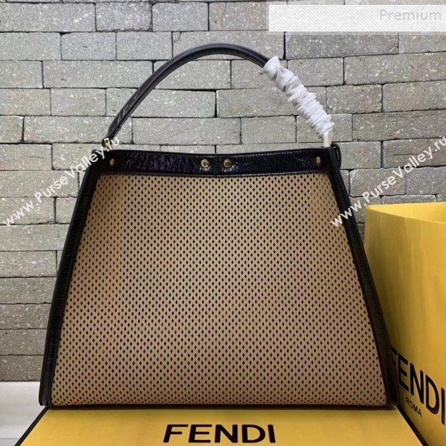 Fendi Peekaboo X-Lite Large Bag in Perforated Leather Beige 2019 (AFEI-9081949)