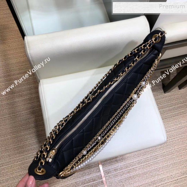 Chanel Quilted Lambskin Chain Tassel Hobo Bag AS0774 Black 2019 (SMJD-9082315)