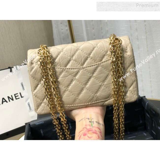 Chanel Quilted Aged Calfskin Small 2.55 Flap Bag A37586 Beige 2019 (FM-9082321)