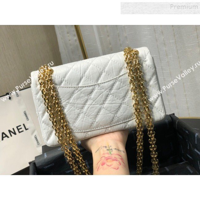 Chanel Quilted Aged Calfskin Small 2.55 Flap Bag A37586 White 2019 (FM-9082322)