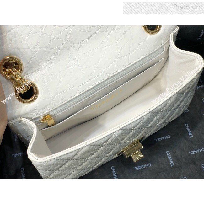 Chanel Quilted Aged Calfskin Small 2.55 Flap Bag A37586 White 2019 (FM-9082322)