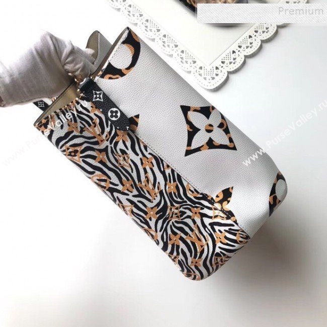 Louis Vuitton NéoNoé Bucket Bag in Animal Print Monogram M44679 White 2019 (GAOS-9082410)