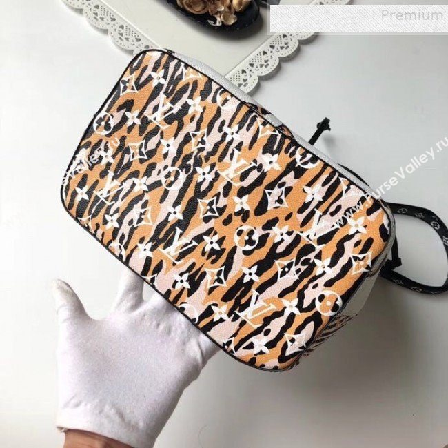 Louis Vuitton NéoNoé Bucket Bag in Animal Print Monogram M44679 White 2019 (GAOS-9082410)