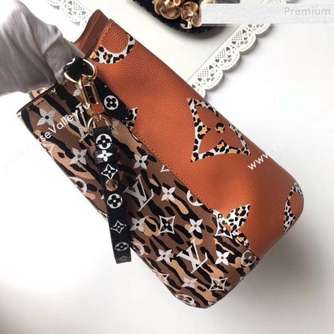 Louis Vuitton NéoNoé Bucket Bag in Animal Print Monogram M44717 Caramel Brown 2019 (GAOS-9082409)