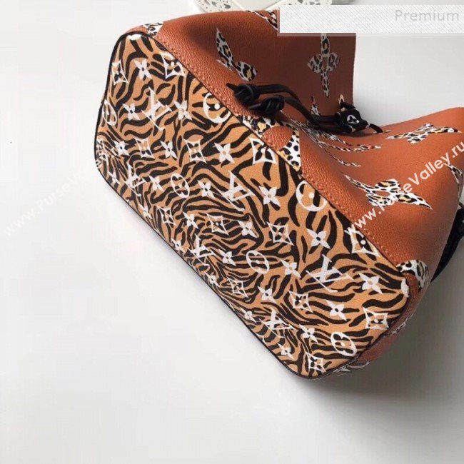 Louis Vuitton NéoNoé Bucket Bag in Animal Print Monogram M44717 Caramel Brown 2019 (GAOS-9082409)