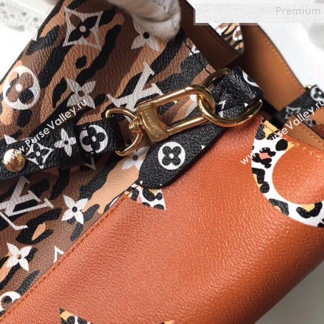 Louis Vuitton NéoNoé Bucket Bag in Animal Print Monogram M44717 Caramel Brown 2019 (GAOS-9082409)