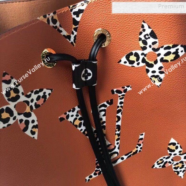 Louis Vuitton NéoNoé Bucket Bag in Animal Print Monogram M44717 Caramel Brown 2019 (GAOS-9082409)