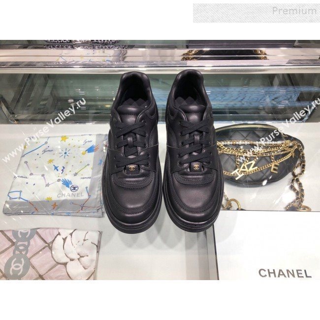Chanel Leather Low-Top Sneakers G35063 Black Leather 2019 (XO-9082127)