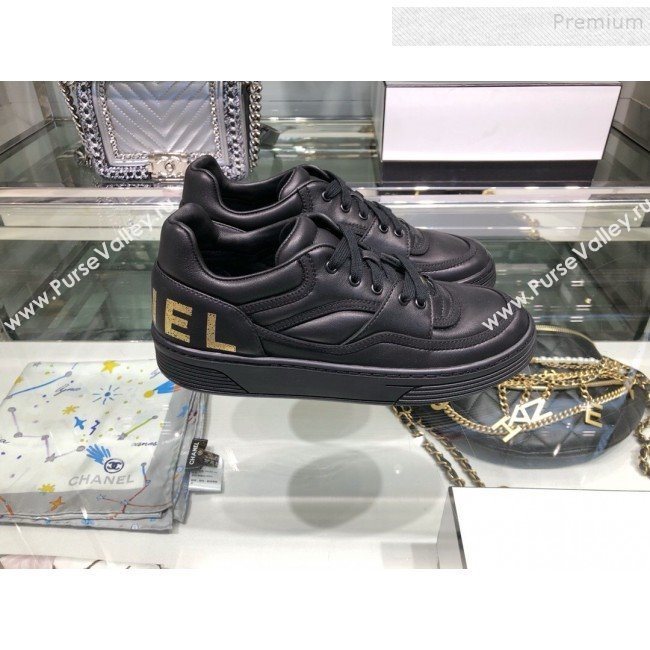 Chanel Leather Low-Top Sneakers G35063 Black Leather 2019 (XO-9082127)