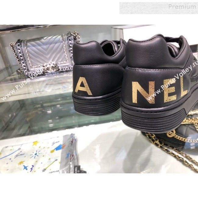 Chanel Leather Low-Top Sneakers G35063 Black Leather 2019 (XO-9082127)