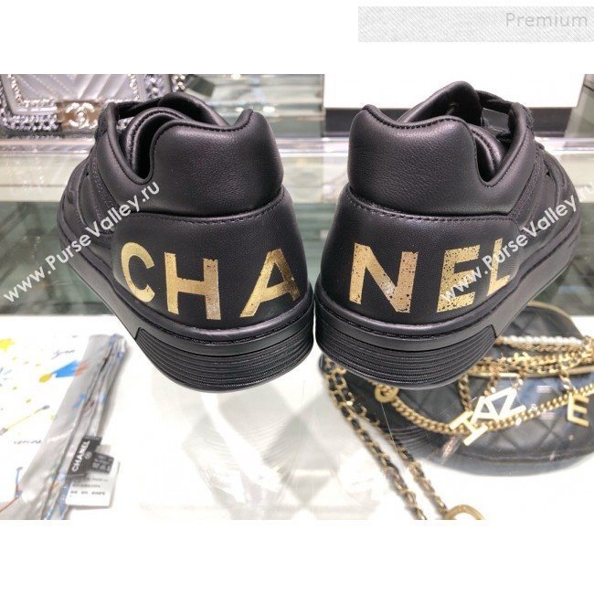 Chanel Leather Low-Top Sneakers G35063 Black Leather 2019 (XO-9082127)