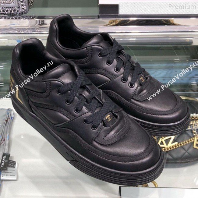 Chanel Leather Low-Top Sneakers G35063 Black Leather 2019 (XO-9082127)