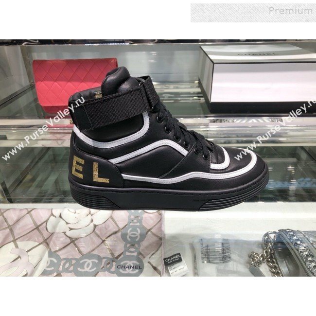 Chanel Leather High-Top Sneakers G35063 Black 2019 (XO-9082131)