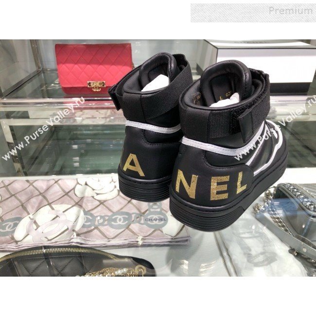 Chanel Leather High-Top Sneakers G35063 Black 2019 (XO-9082131)