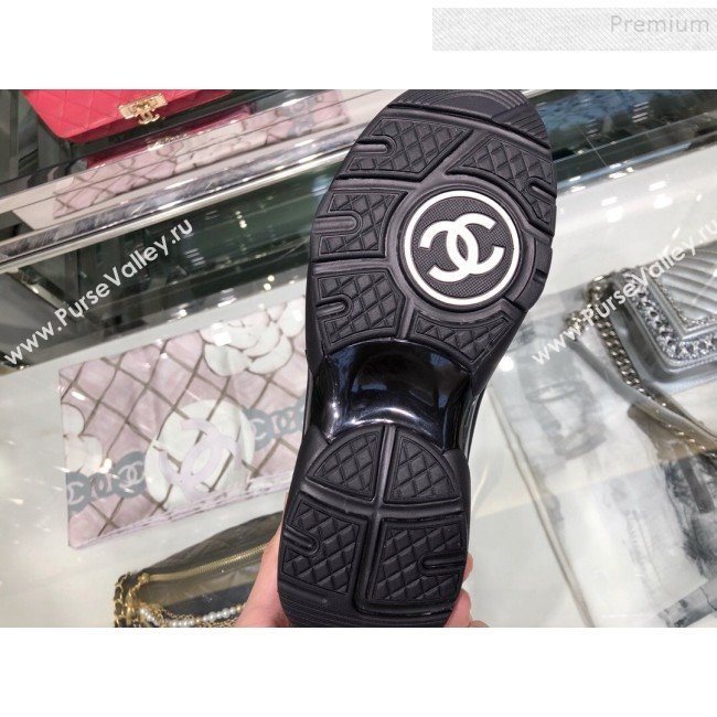 Chanel Metallic Leather and Tweed Low-Top Sneakers G35060 Black/Gold 2019 (XO-9082133)