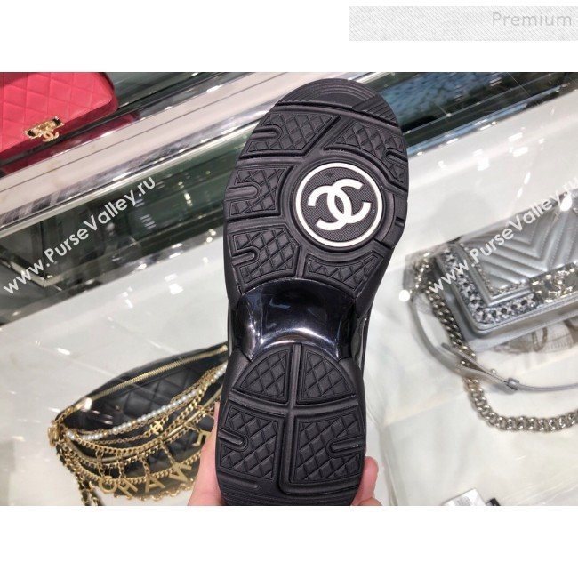 Chanel Leather and Tweed Low-Top Sneakers G35060 Black 2019 (XO-9082134)