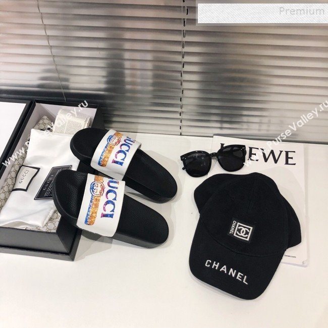 Gucci Rainbow Logo Flat Slide Sandals 2019 (For Women and Men) (DLY-9082164)